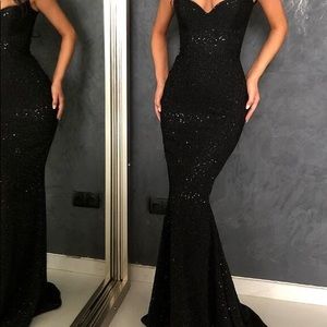 Formal black sequence dress